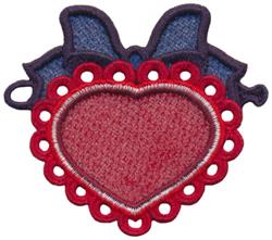 detailed valentine heart FSL lace machine embroidery pattern - String Along Lace Heart for patchwork quilt blocks