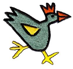 beginner-friendly bird machine embroidery pattern - Stylized Chicken for reusable tote bags