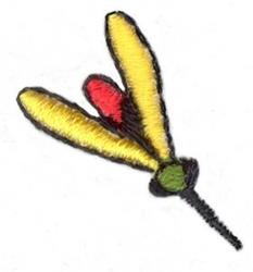 Colorful stylized flower with long yellow petals, red center, and green base in cheerful, whimsical design.