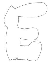 Stylized letter 'E' with a thick, rounded outline in a simple and playful design, perfect for minimalist decor.