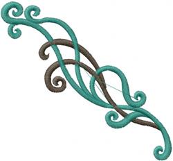 Swirl Border End - 5x7 end beginner-friendly embroidery design for reusable tote bags