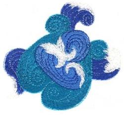 Playful swirling waves in vibrant blue hues with white foamy accents, perfect for quilting projects.