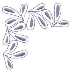 Swoosh Corner - 4x4 corner quick stitch embroidery design for festive table runners