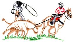 roping beginner-friendly machine embroidery - Team Roping for patchwork quilt blocks