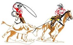 roping detailed machine digital embroidery - Team Roping perfect for Elegant Gifts