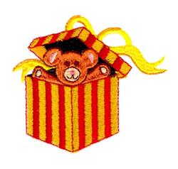 Teddy Bear Gift - 4x4 bear detailed machine embroidery design for holiday gift bags