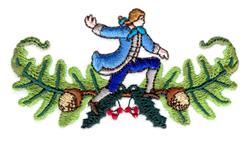 leaf detailed machine embroidery - Ten Lords-a-Leaping for decorative pillow covers