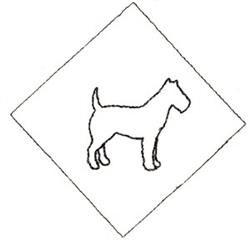 puppy dog quick stitch machine embroidery - Terrier Outline for reusable tote bags