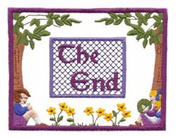 detailed fairy machine embroidery pattern - The End for decorative pillow covers
