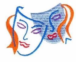 face beginner-friendly machine embroidery - Theatre Faces perfect for kitchen aprons