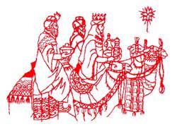 beginner-friendly christmas king redwork machine embroidery pattern - Three Kings for Holiday Quilts