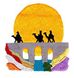 scene detailed machine embroidery - Three Kings Scene for decorative pillow covers