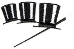 hat beginner-friendly machine embroidery - Three Top Hats for Party Decorations