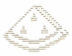 Geometric triangular shape with smooth curved lines in a minimalist style, ideal for modern decor.