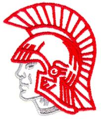 Trojan Head - 4x4 head detailed machine digital embroidery design for Sports Jerseys