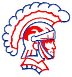 beginner-friendly warrior machine embroidery pattern - Trojan Warrior for Team Flags