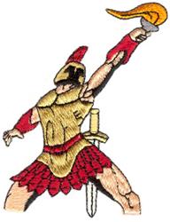 detailed warrior machine embroidery pattern - Trojan Warrior for decorative pillow covers