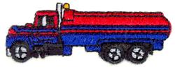 Playful truck with a vibrant red cab, blue tank, and black wheels, perfect for children’s items.