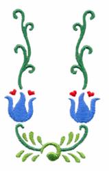 beginner-friendly tulip machine embroidery pattern - Tulip Collar for patchwork quilt blocks