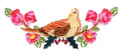 beginner-friendly christmas bird machine embroidery pattern - Two Turtledoves for reusable tote bags