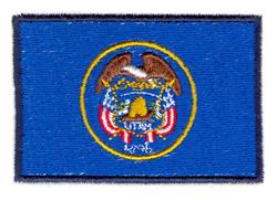 detailed flag machine embroidery pattern - Utah State Flag perfect for Camping Packs