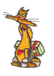 detailed kitten machine embroidery pattern - Vagabond Cat for reusable tote bags