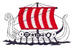 Viking Ship - 5x7 ship detailed machine embroidery design perfect for kitchen aprons