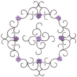 beginner-friendly diamond machine embroidery pattern - Vine Diamond for Table Linens