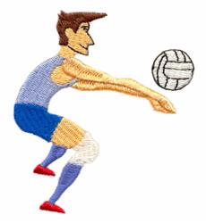 beginner-friendly player machine embroidery pattern - Volleyball Player for Knit Caps
