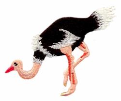 beginner-friendly bird machine embroidery pattern - Walking Ostrich for decorative pillow covers