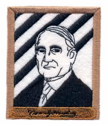 detailed harding machine embroidery pattern - Warren Harding perfect for Hat Fronts