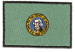 Washington State Flag - 4x4 flag detailed machine embroidery design for Hiking Gear