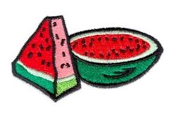 Colorful watermelon and slice with vibrant red flesh and bright green rind, perfect for summer kitchen decor.