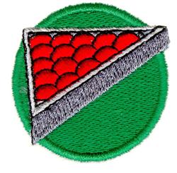 Vibrant watermelon slice with scalloped texture and grey outline on a green circle, perfect for summer vibes.