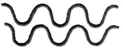Wave pattern with simple curved lines stitched in black thread, featuring two rows of minimalistic waves.
