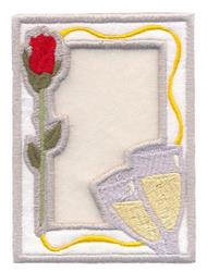 Wedding Applique Border - 5x7 border applique embroidery design for Photo Frames