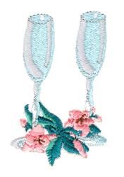 leaf beginner-friendly machine embroidery - Wedding Flutes perfect for Table Decor