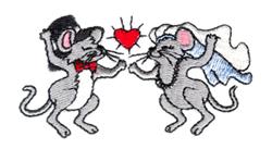 beginner-friendly heart machine embroidery pattern - Wedding Mice for Birthday Decor