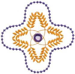 Wheat Cutwork Center - 4x4 center beginner-friendly embroidery design for patchwork quilt blocks