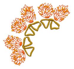 Wheat & Flower Corner - 4x4 leaf beginner-friendly embroidery design for reusable tote bags