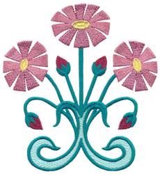 Wildflowers - 6x10 leaf detailed machine embroidery design for decorative pillow covers