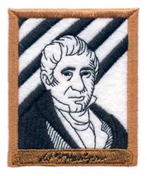 William Henry Harrison - 4x4 harrison detailed embroidery design for reusable tote bags