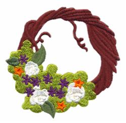 Willow Wreath - 4x4 wreath detailed embroidery design for decorative pillow covers