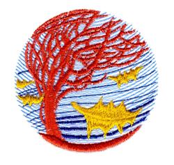 Windy Day - 4x4 tree detailed machine embroidery design for patchwork quilt blocks
