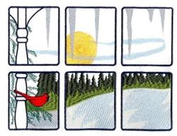 bird detailed machine embroidery - Winter Cardinal Window perfect for Throw Blankets