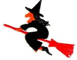 quick stitch halloween witch machine embroidery pattern - Witch on Broom for Halloween Decor