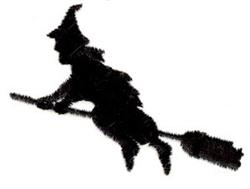 witch quick stitch machine embroidery - Witch Silhouette for Spooky Invitations