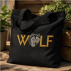 mascot detailed machine digital embroidery - Wolf Mascot perfect for kitchen aprons