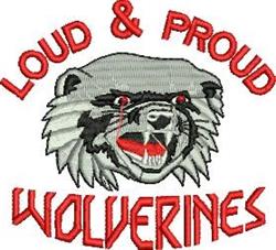 detailed mascot machine embroidery pattern - Wolverine Mascot for Team Hoodies