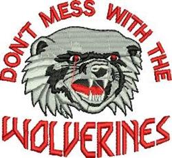 mascot detailed machine embroidery - Wolverine Mascot perfect for Team Uniforms